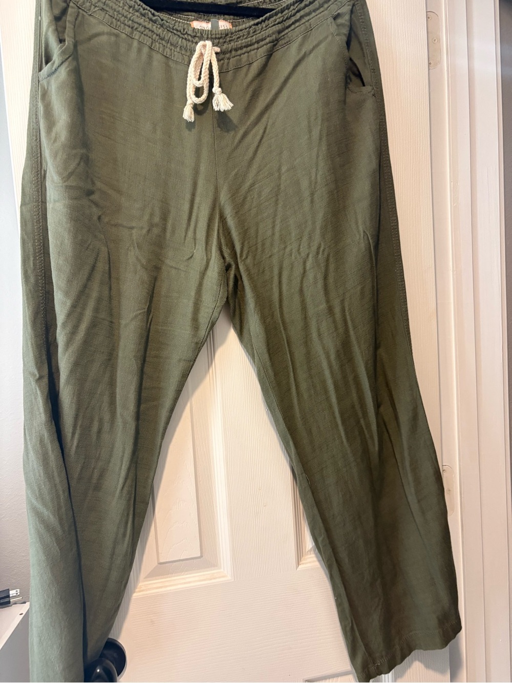Olive Green women's  Drawstring Casual Pants